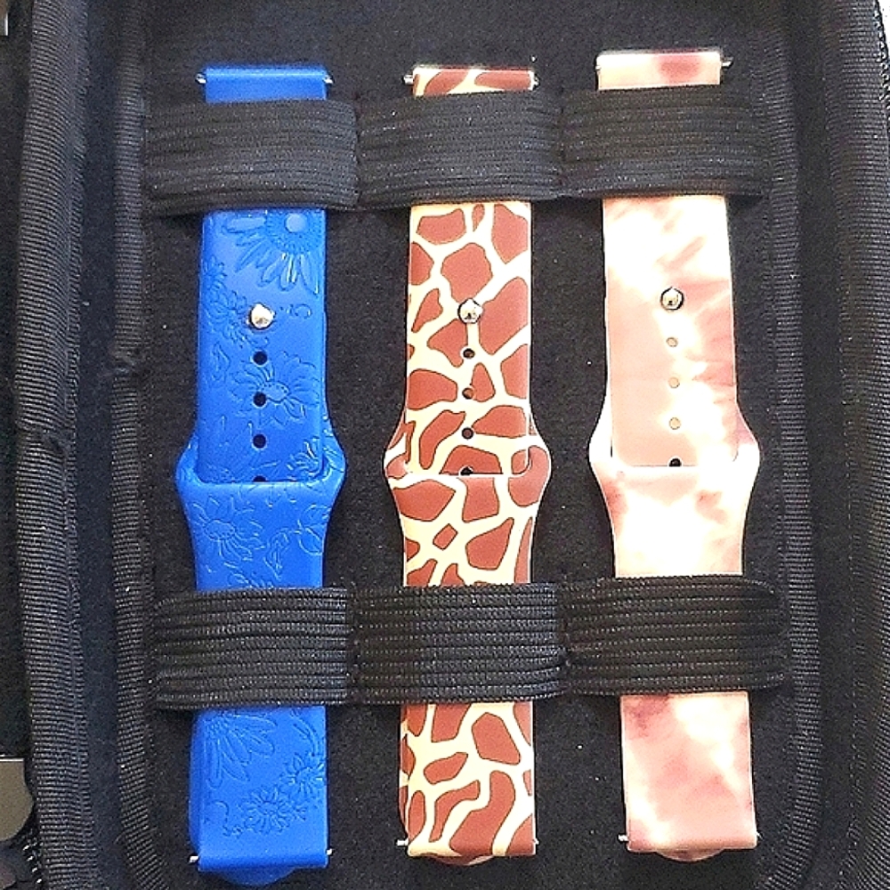 Fancy Bands Set of (6) Interchangeable Samsung Watch 4 Watch Bands Storage Case - Picture 4 of 7